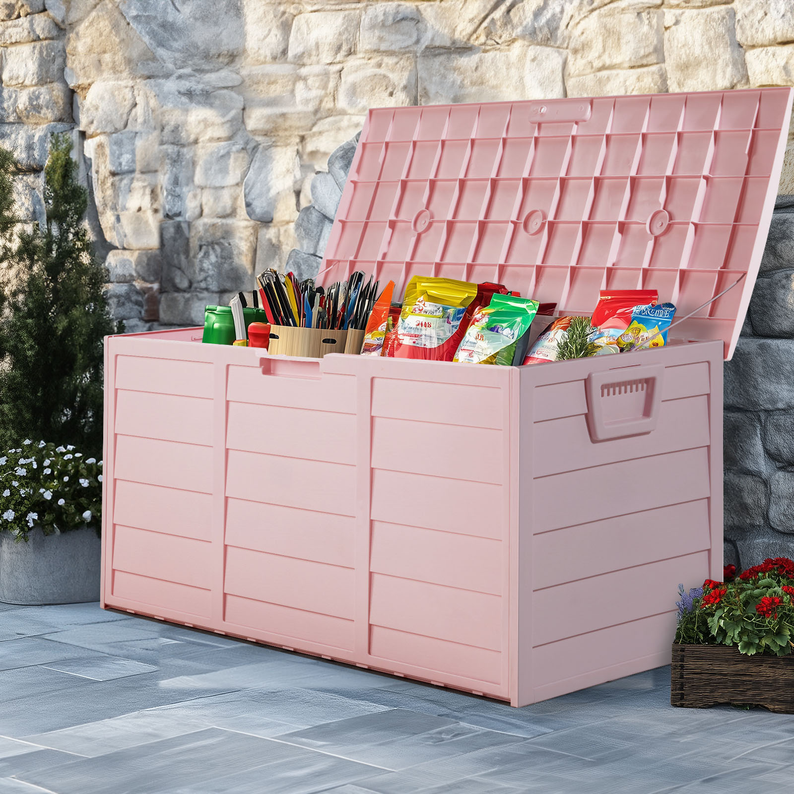 Gardening Tools For Kids - Light Pink 75Gal(280L) Patio Outdoor Storage
