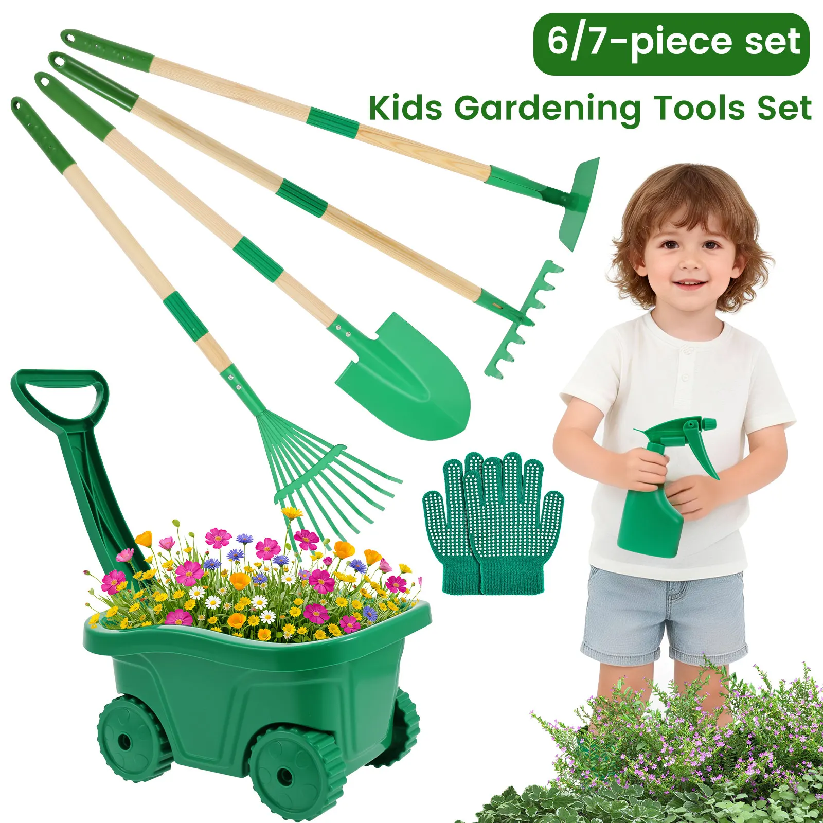 6/7Pcs Kids Gardening Tools Se - Gardening Tools For Toddlers reseña y precio