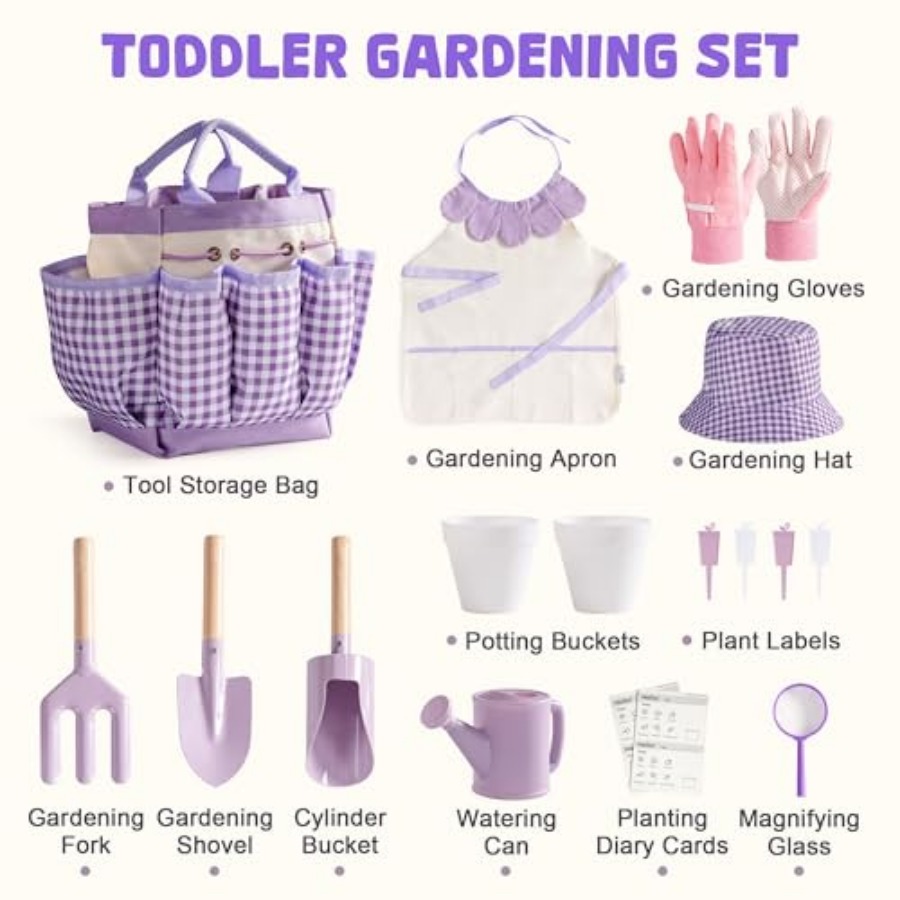 Gardening Set, 17PCS Toddler G - Gardening Tools For Toddlers reseña y precio