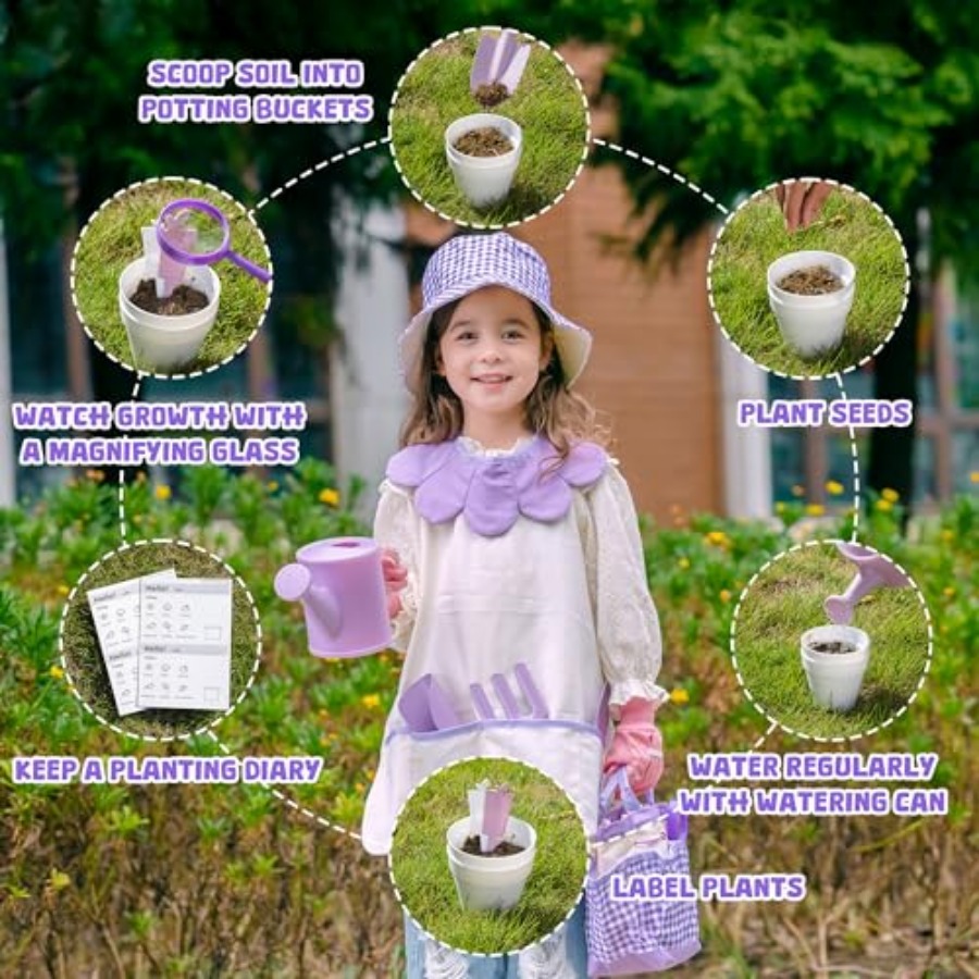 Gardening Set, 17PCS Toddler G - Gardening Tools For Toddlers reseña y precio