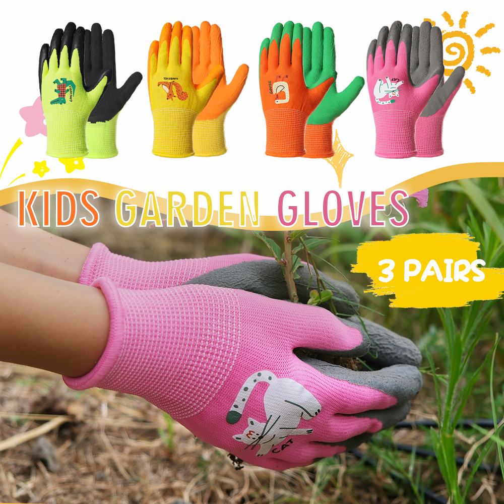 3 Pairs Kids Gardening Gloves  - Gardening Tools For Toddlers reseña y precio