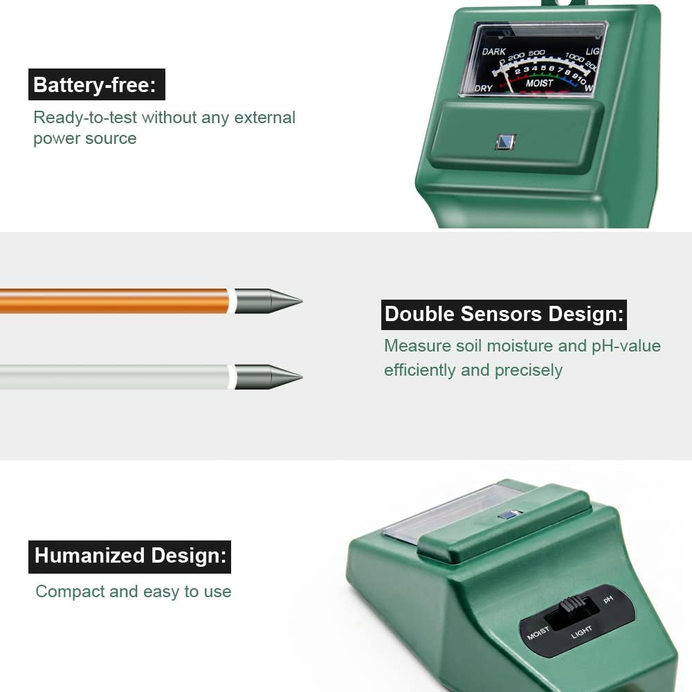 Soil pH Meter, MS02 3-in-1 Soi - Moisture Meter Plant reseña y precio