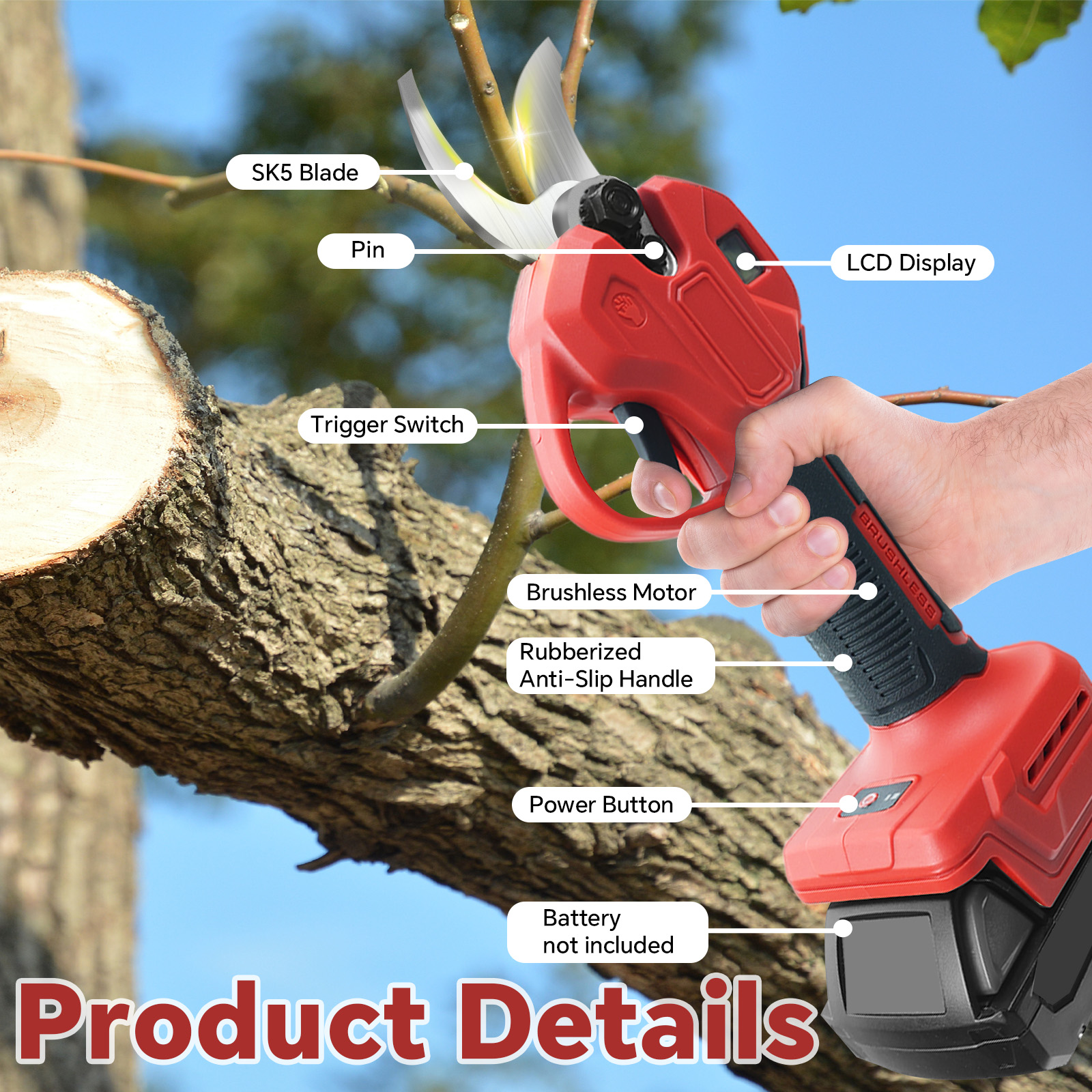 30mm Brushless Electric Prunin - Gardening Tools Spade reseña y precio