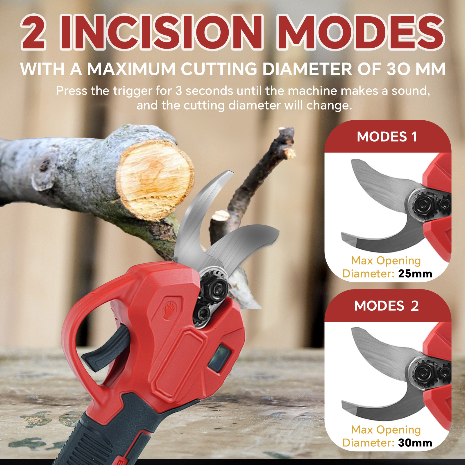 30mm Brushless Electric Prunin - Gardening Tools Spade reseña y precio