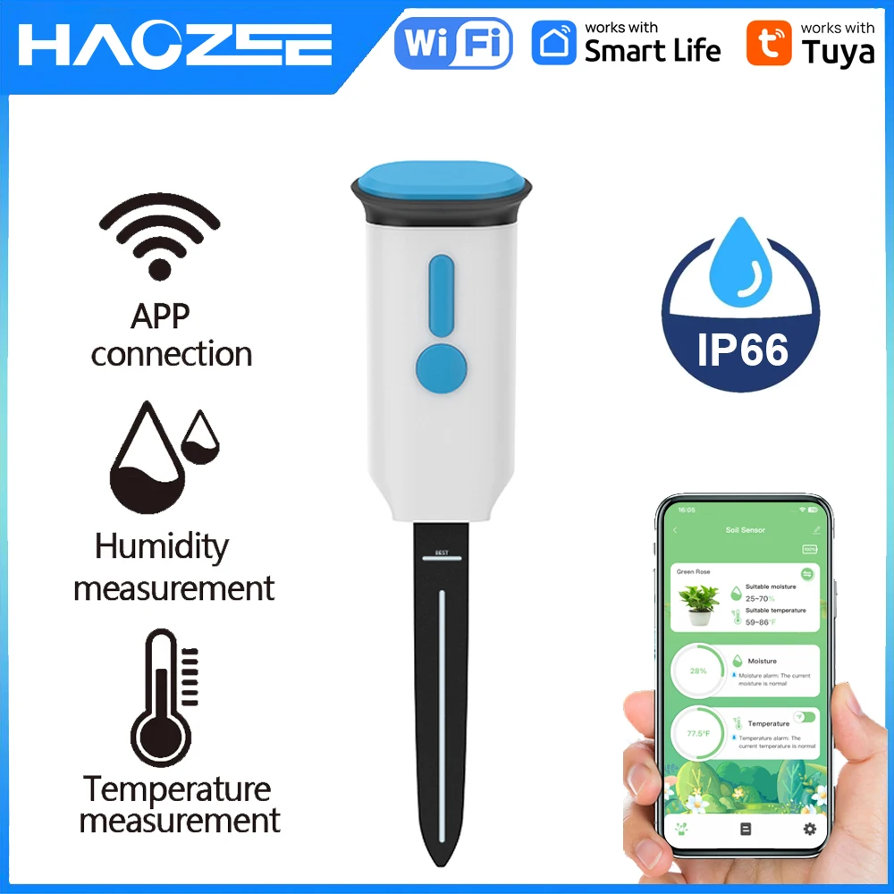 Haozee Tuya Smart WiFi Soil Mo - Moisture Meter Plant reseña y precio