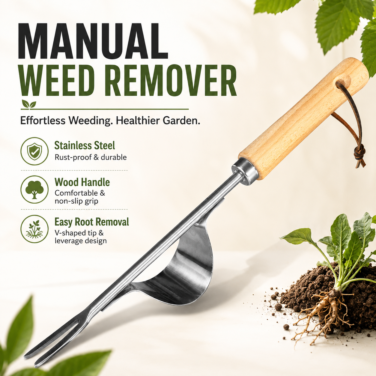 Manual Weed Remover, Stainless - Gardening Tools Spade reseña y precio