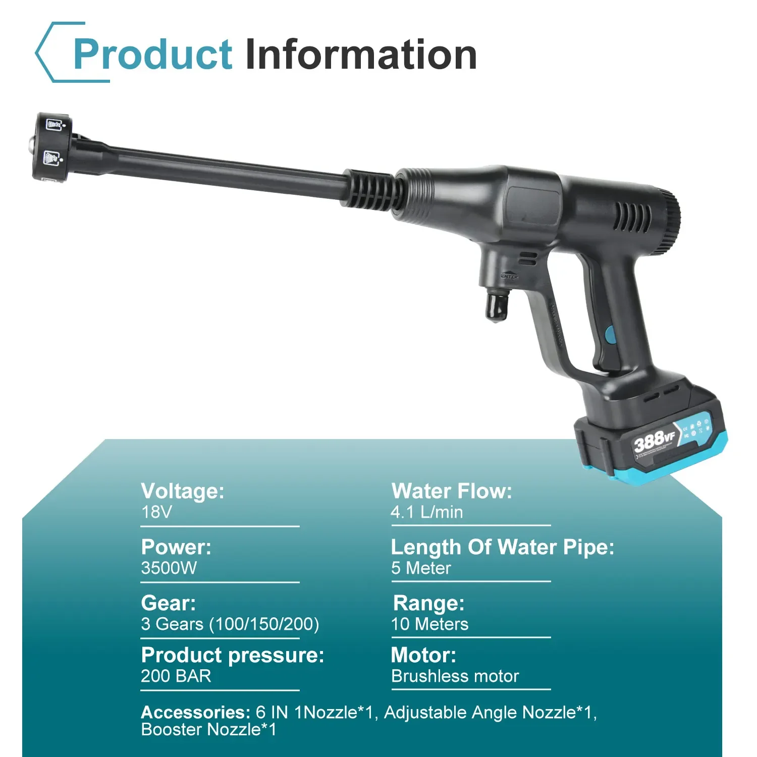 L3500W 200Bar Cordless Electri - Gardening Tools Uk reseña y precio