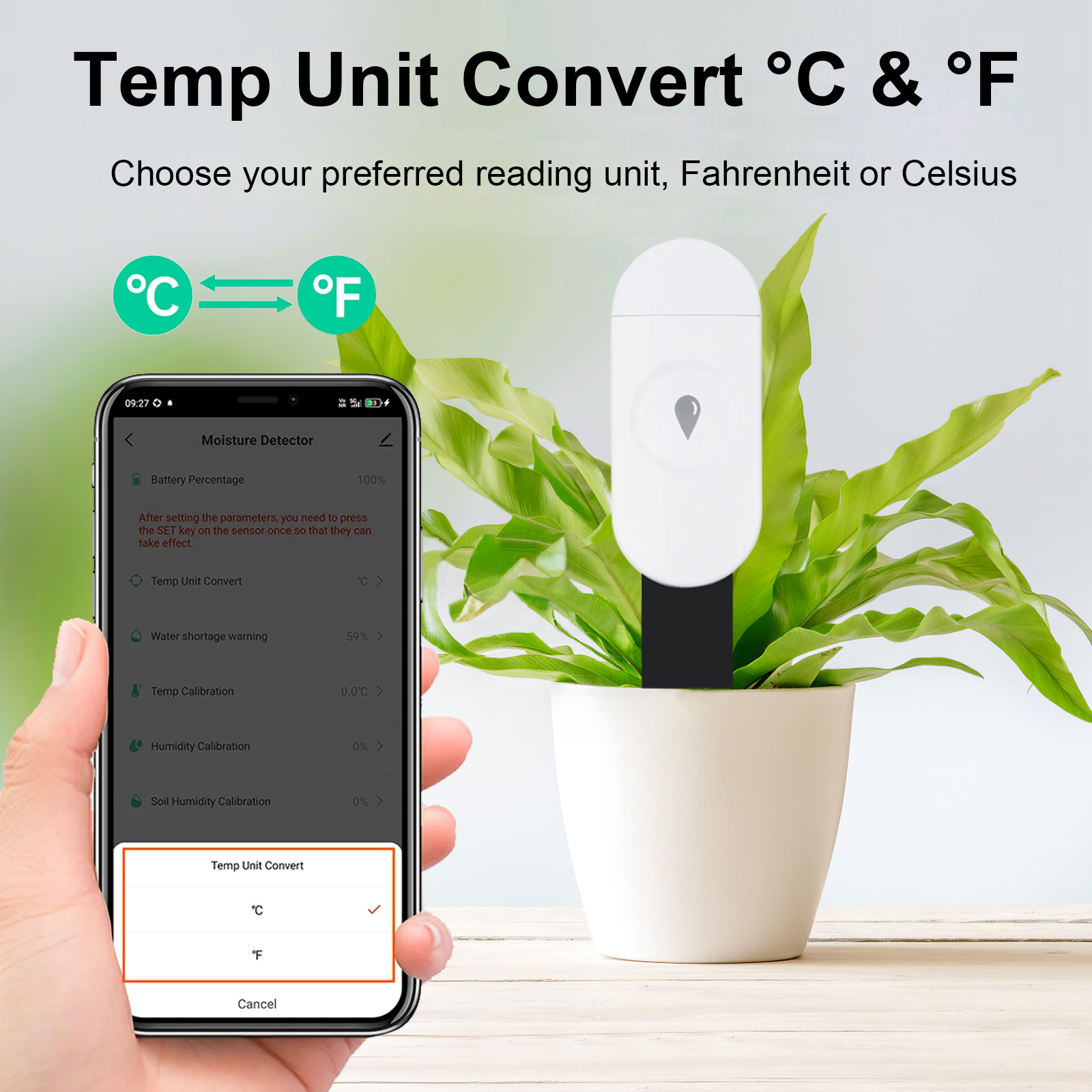 Tuya Zigbee Temperature Humidi - Moisture Meter Plant reseña y precio