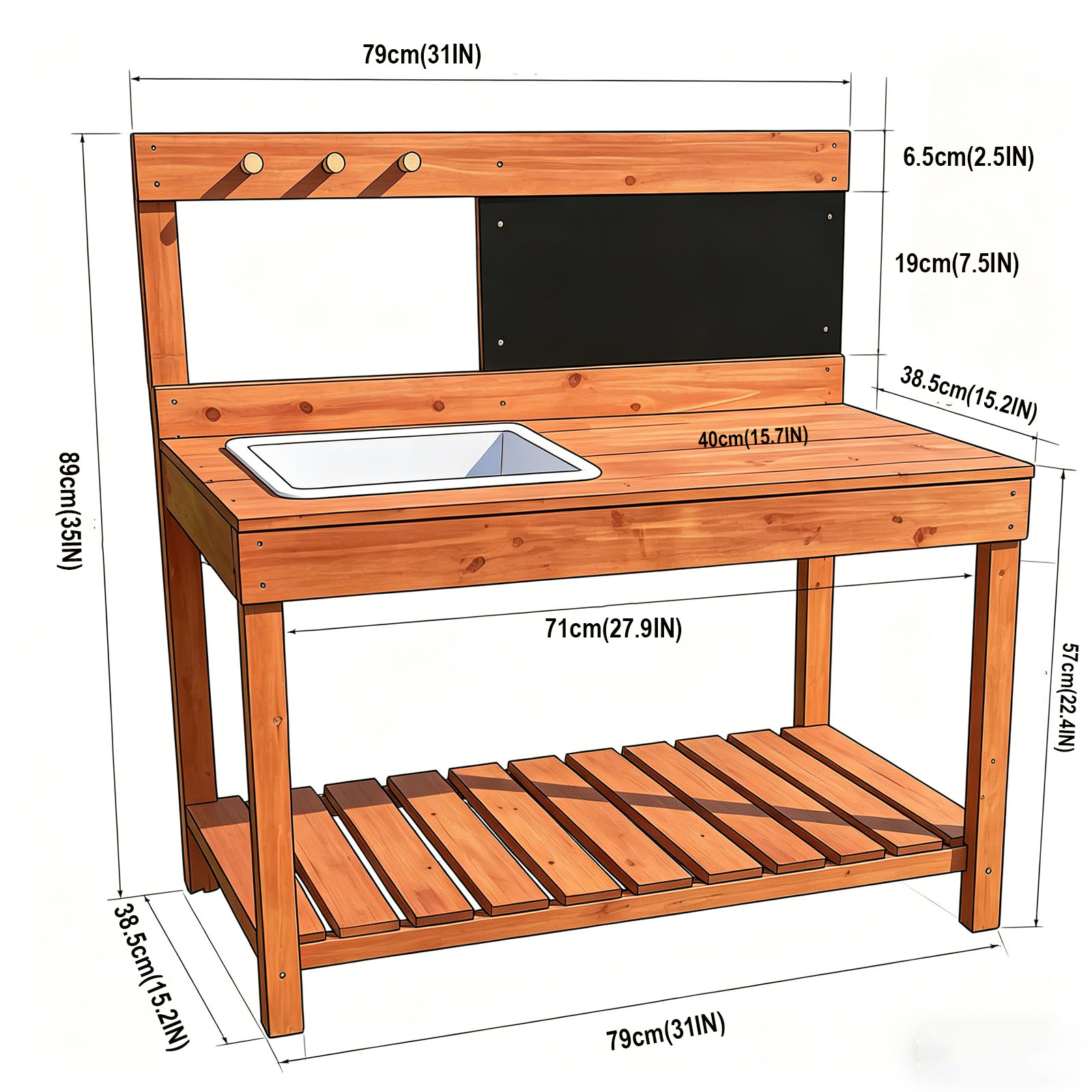 Wooden Potting Benches For Chi - Gardening Tools For Kids reseña y precio
