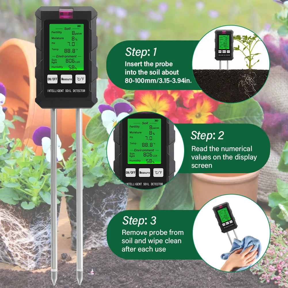 ST03 Six-in-One Soil Tester Mo - Moisture Meter Plant reseña y precio