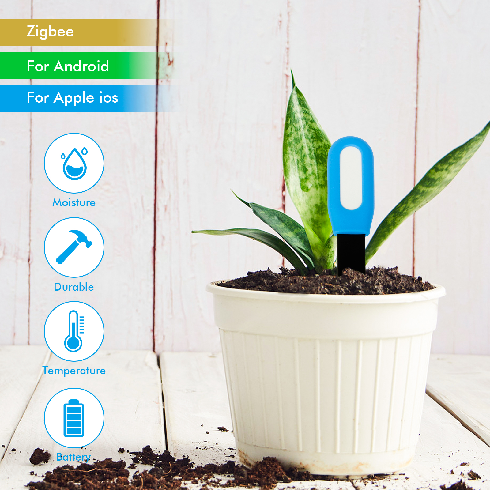 Zigbee Plant Acidity Humidity  - Moisture Meter Plant reseña y precio