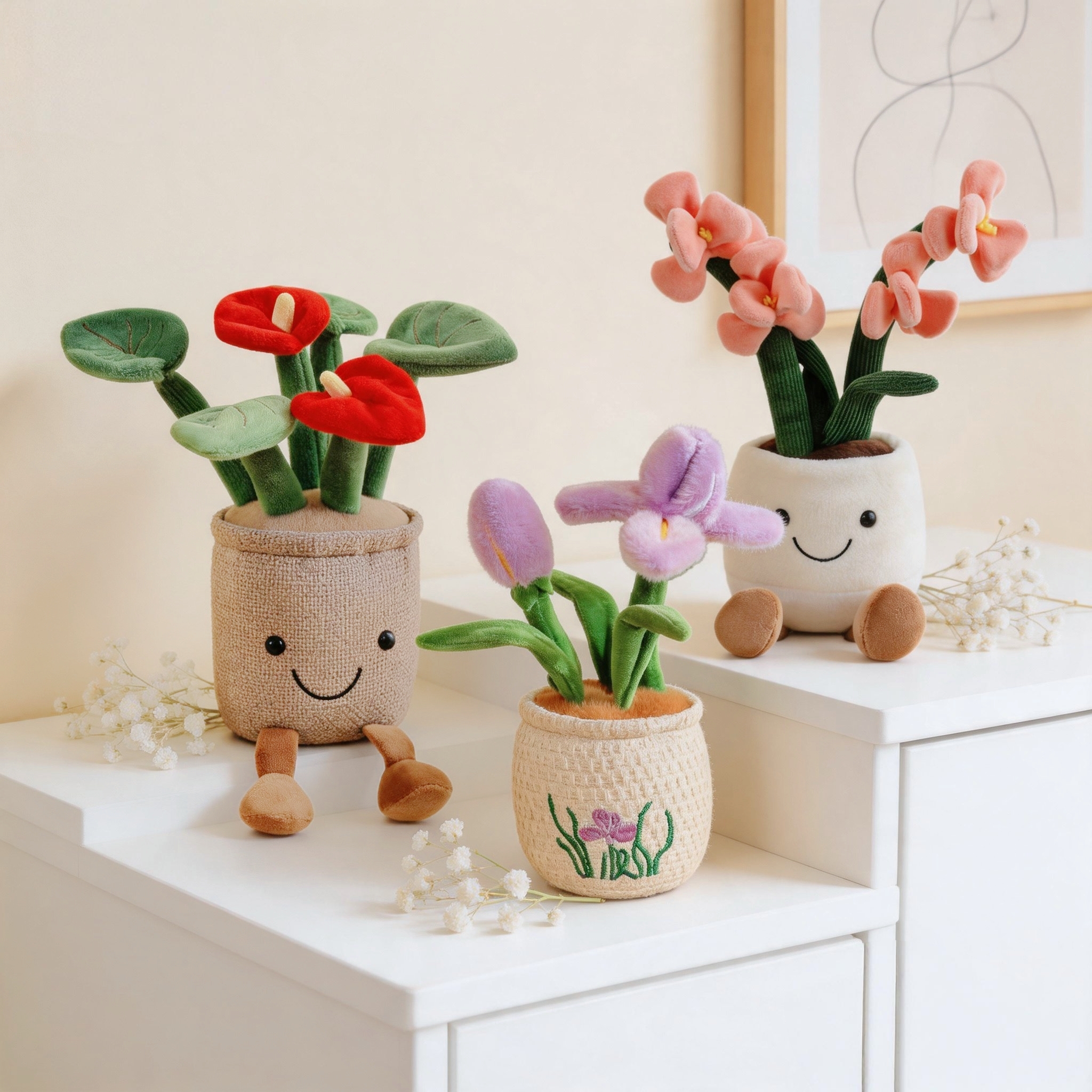 Kawaii Plush Potted Flower Toy - Orchid Potting Mix reseña y precio