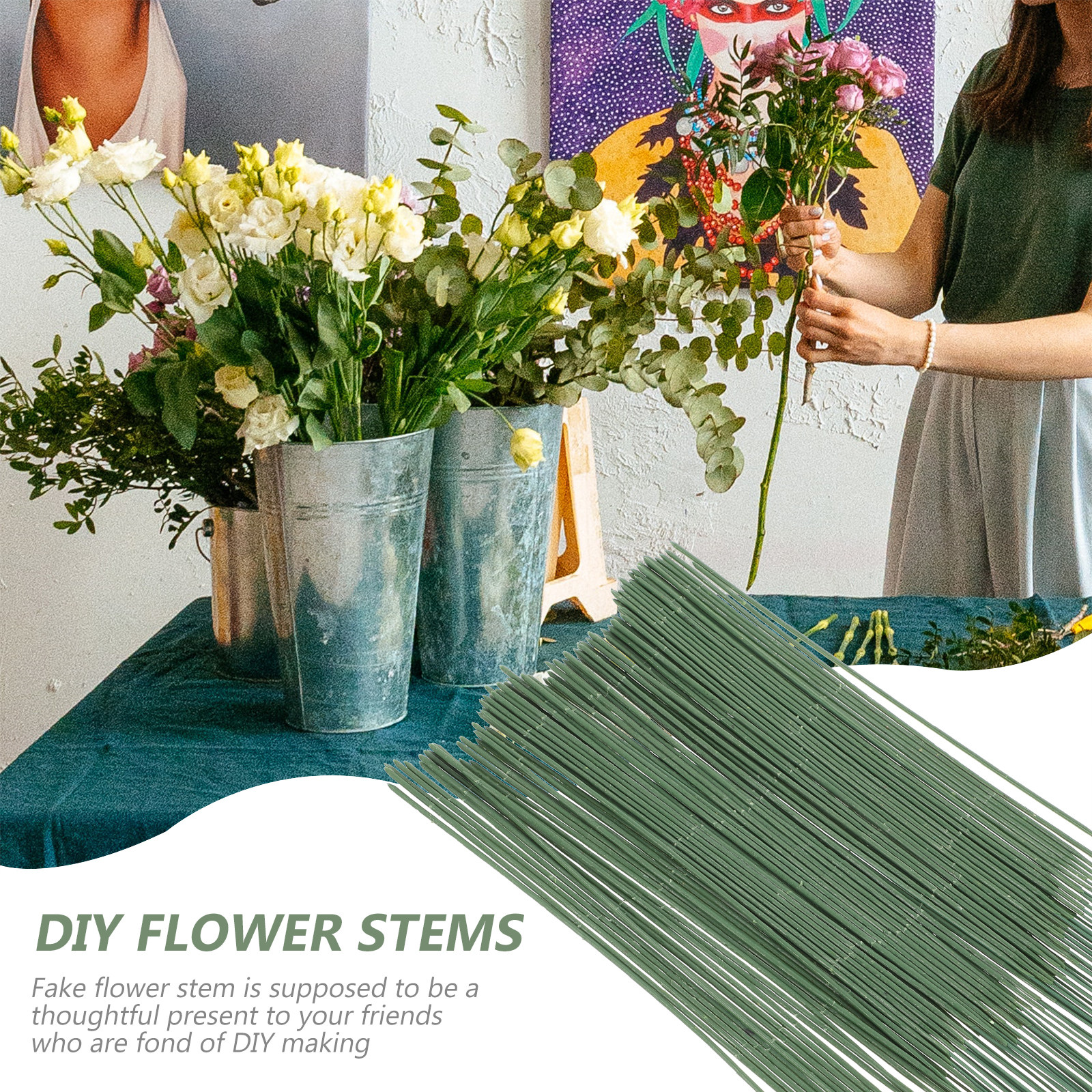 100Pcs Artificial Flower Stems - Gardening Tools For Home reseña y precio