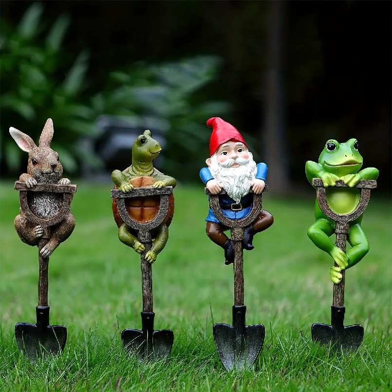 Cute Garden Gnome Frog Rabbit  - Gardening Tools Spade reseña y precio