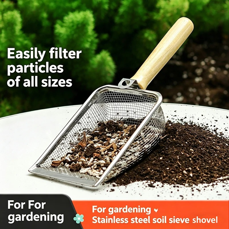 Stainless Steel Soil Sieve Sho - Gardening Tools Spade reseña y precio