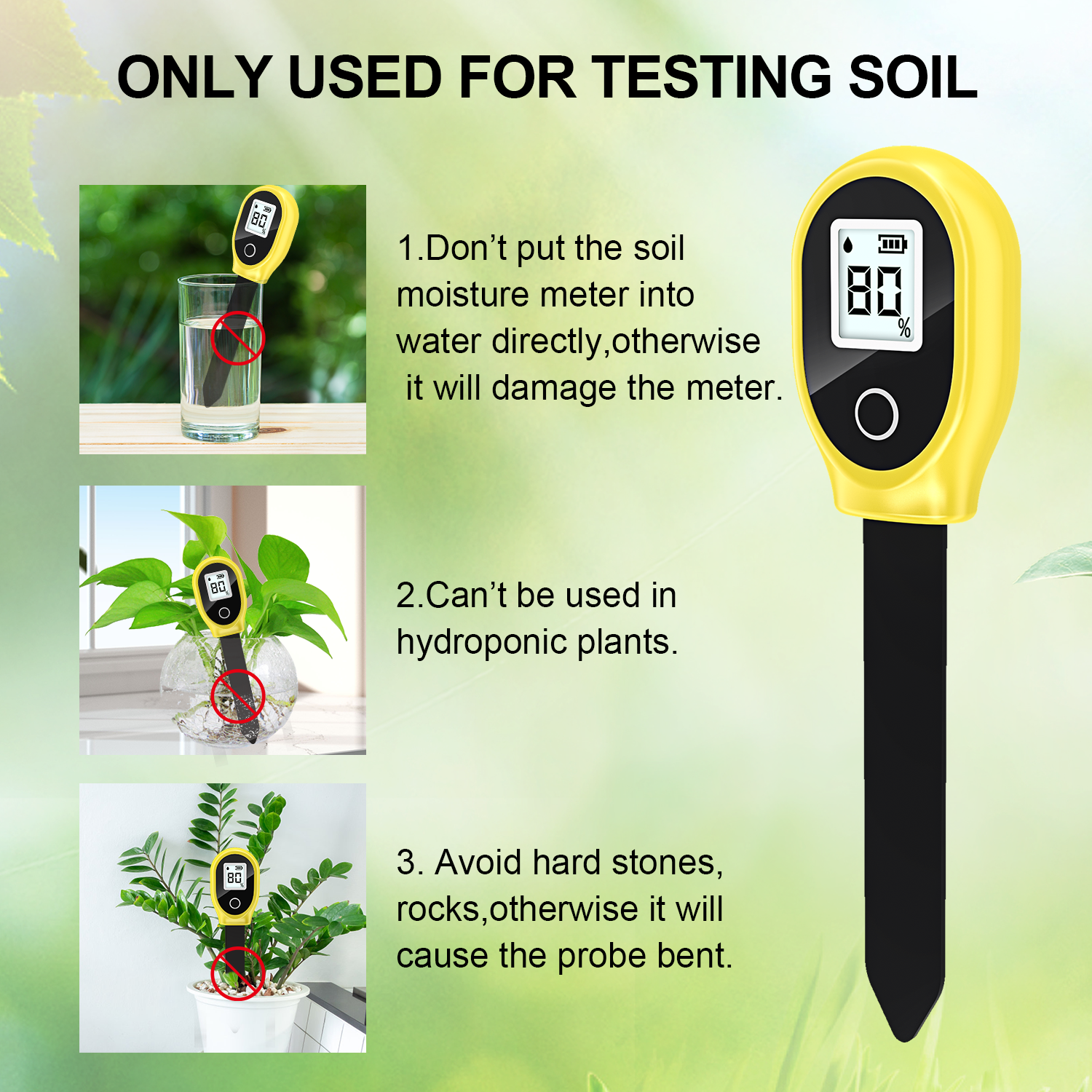 Soil Moisture Sensor Monitor P - Moisture Meter Plant reseña y precio